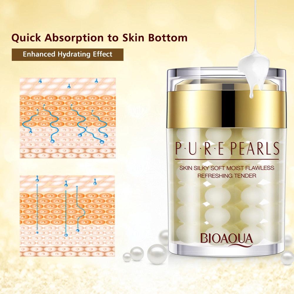 Face Cream Pure Pearl Essence Hyaluronic Acid Whitening Cream Moisturizing Anti Wrinkle (M1)(1U86)(F86)