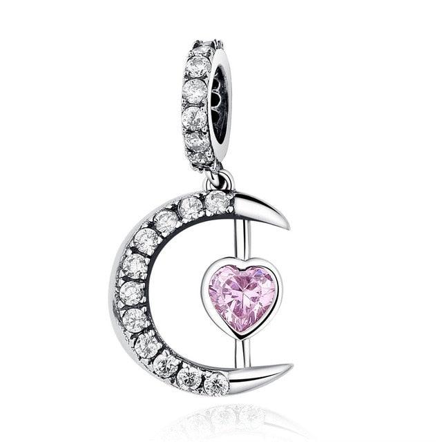 Great Starfish Moon Charms - 925 Sterling Silver Summer Sea Starfish Moon Pendants Charms (D81)(6JW)