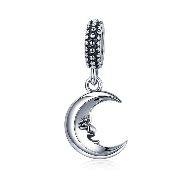 Great Starfish Moon Charms - 925 Sterling Silver Summer Sea Starfish Moon Pendants Charms (D81)(6JW)