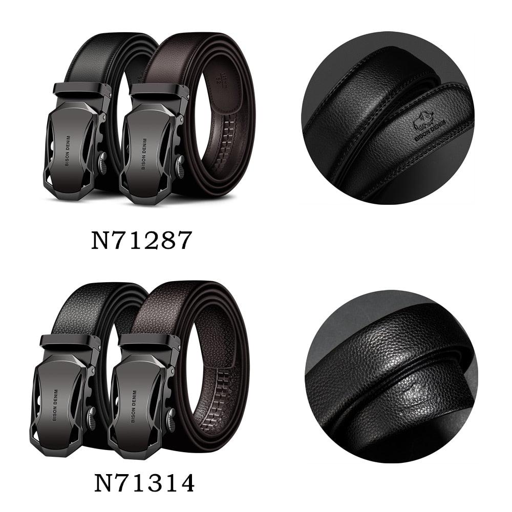 Men's Belt - Leather Fashion Automatic Buckle Genuine Leather Belts (MA1)(F17)