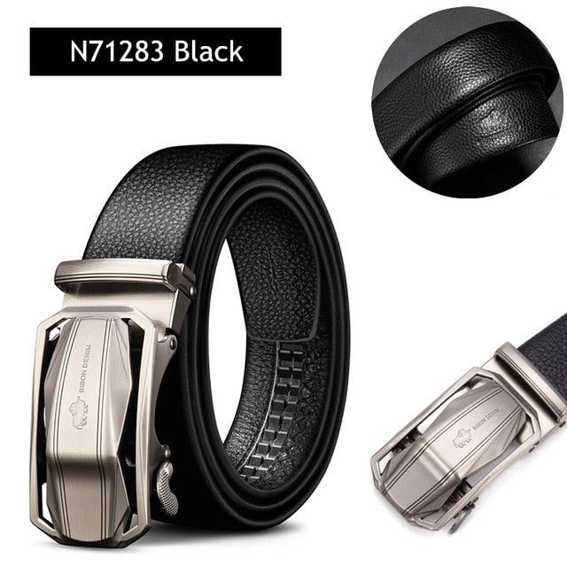 Men's Belt - Leather Fashion Automatic Buckle Genuine Leather Belts (MA1)(F17)