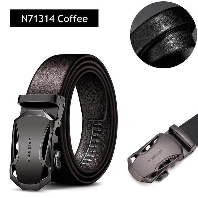 Men's Belt - Leather Fashion Automatic Buckle Genuine Leather Belts (MA1)(F17)