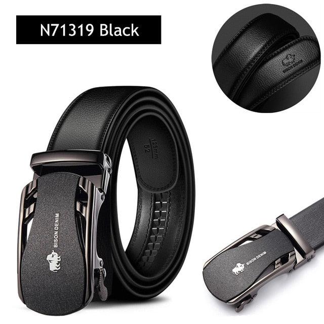 Men's Belt - Leather Fashion Automatic Buckle Genuine Leather Belts (MA1)(F17)