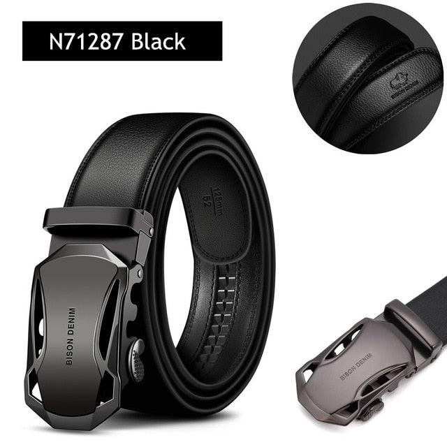 Men's Belt - Leather Fashion Automatic Buckle Genuine Leather Belts (MA1)(F17)