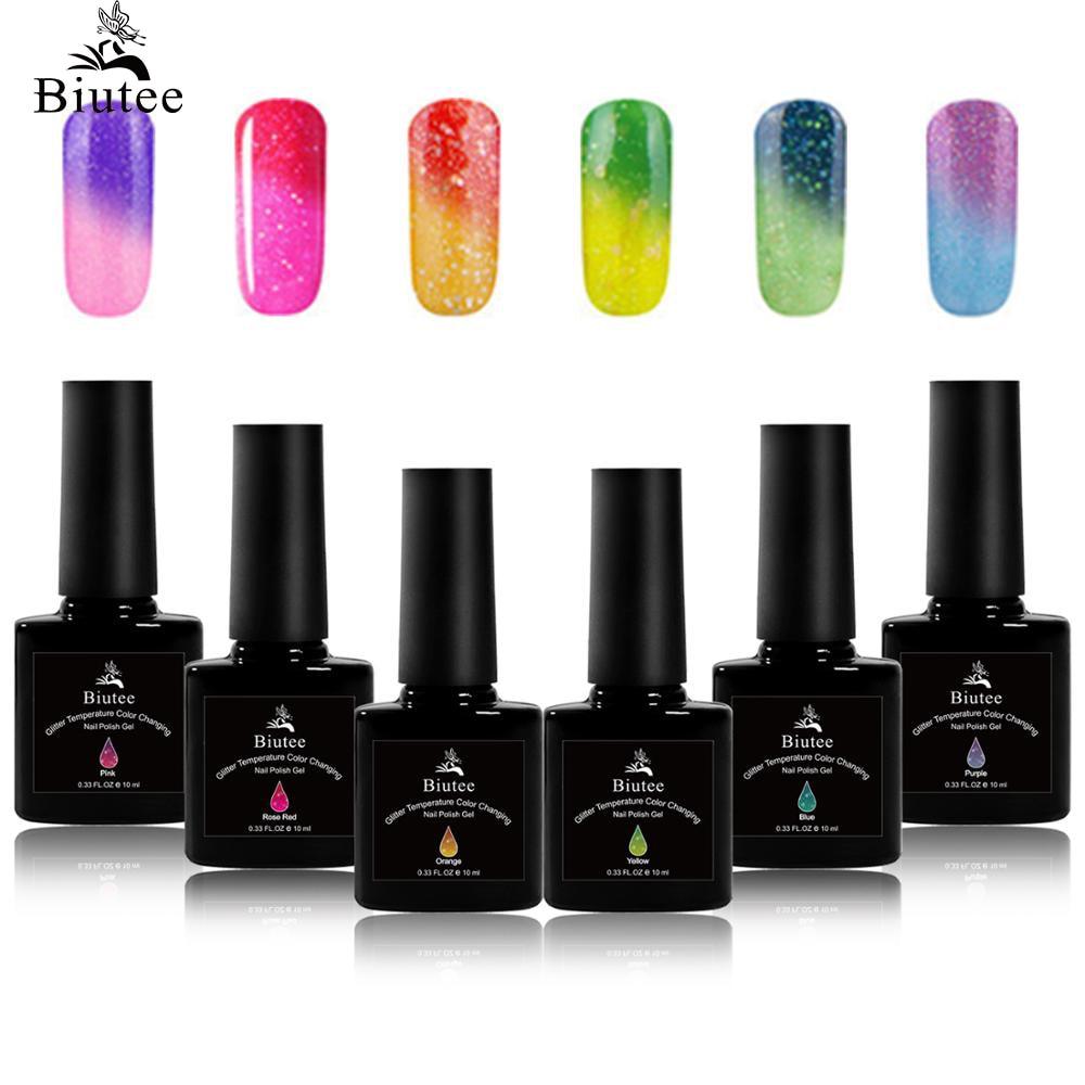 10ML Thermal Gel Color Changing UV Gel Polish Glitter Gel Nail Art Sequins Soak Off UV LED Gel (N1)(1U85)(F85)