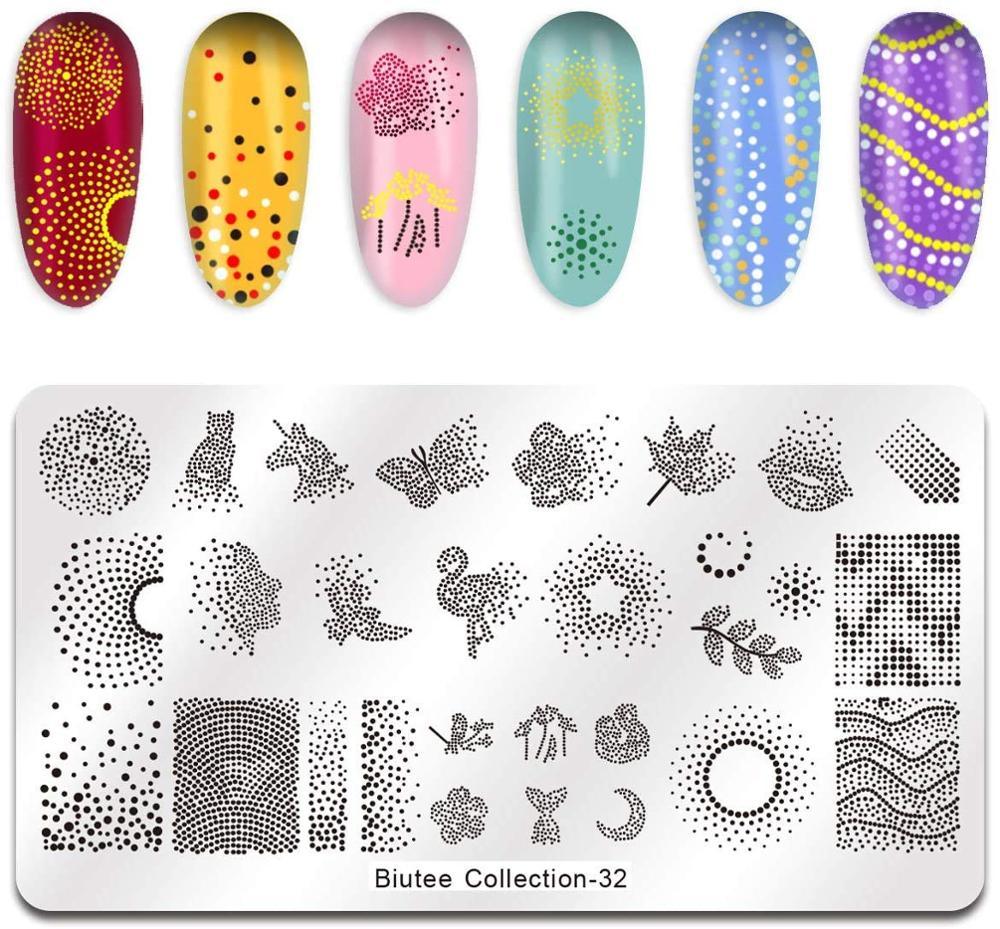 30PC/Kit Nail Stamping Plates Kit with Printing Nail Stamping Gel Polish Varnish Polish Nail Kit Nail Art Manicure 8Color (N2)(1U85)