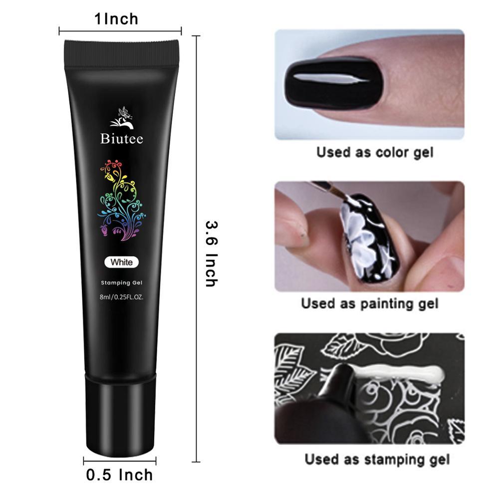 30PC/Kit Nail Stamping Plates Kit with Printing Nail Stamping Gel Polish Varnish Polish Nail Kit Nail Art Manicure 8Color (N2)(1U85)