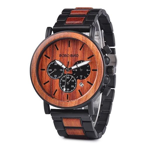 Wooden Men Watches - Luxury Stylish Chronograph Military Watch (MA9)(1U84)