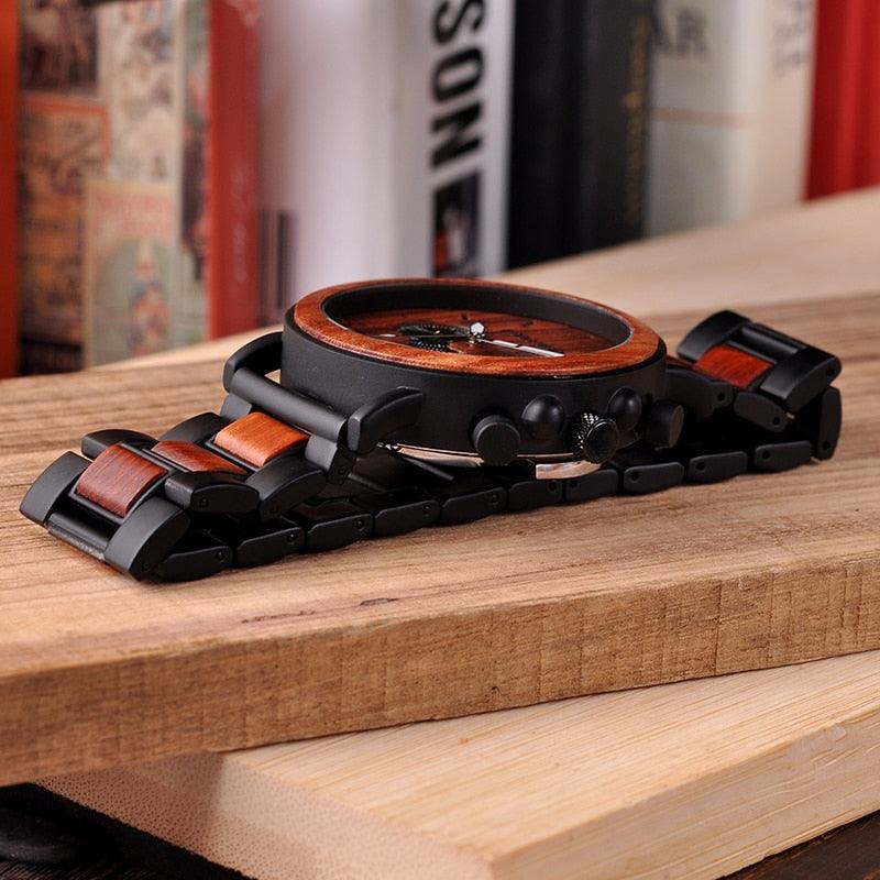 Wooden Men Watches - Luxury Stylish Chronograph Military Watch (MA9)(1U84)