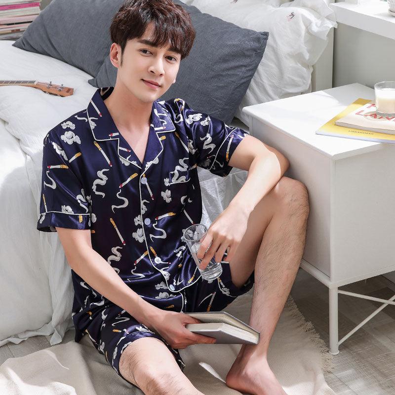 Trending Gorgeous Cartoon Print Couple Sleep Wear - Women & Men Short Sleeve Pajama Set - 2 Pcs - Elastic Waist (D90)(ZP3)