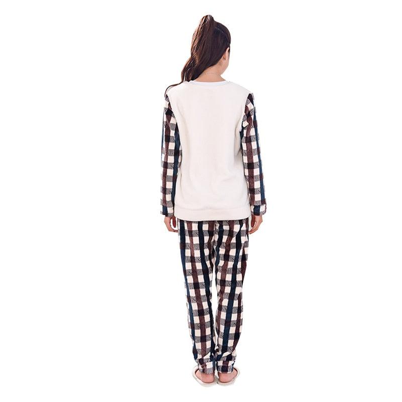 Amazing Winter Lovers' Clothes Pajamas Sets - Long Sleeve Round Neck Flannel Sleep (ZP3)(F90)
