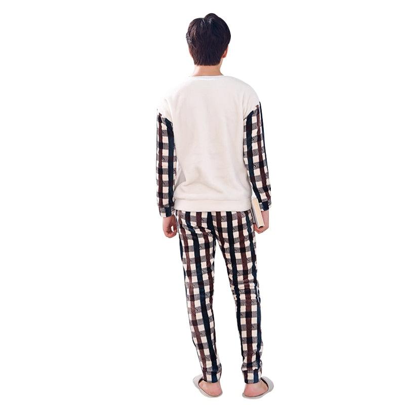 Amazing Winter Lovers' Clothes Pajamas Sets - Long Sleeve Round Neck Flannel Sleep (ZP3)(F90)