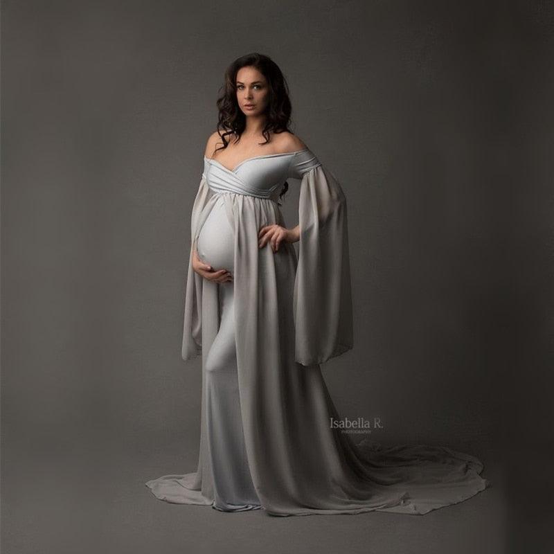 Pregnancy Photography Jersey Stretchy Dress -Baby Shower Long Dresses - With Cape Fitting - Maternity Maxi Gown (1Z1)(7Z1)(4Z1)(3Z1)(2Z1)(Z6)
