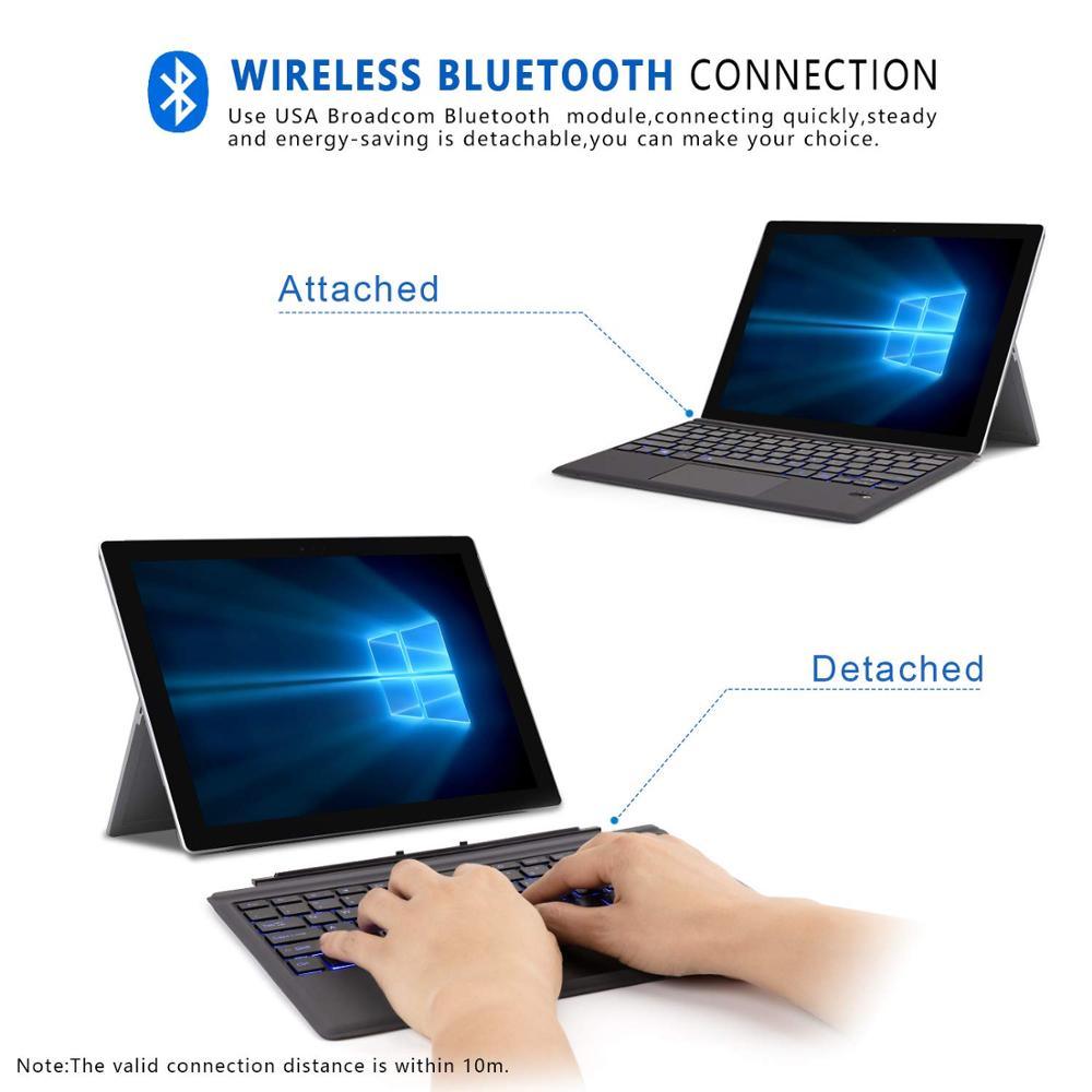 Great Backlit Wireless Bluetooth Keyboard For Microsoft Surface Pro 6 2018 / Pro 5 2017/ Pro 4 Bluetooth Wireless Keyboard (TLC4)(F47)