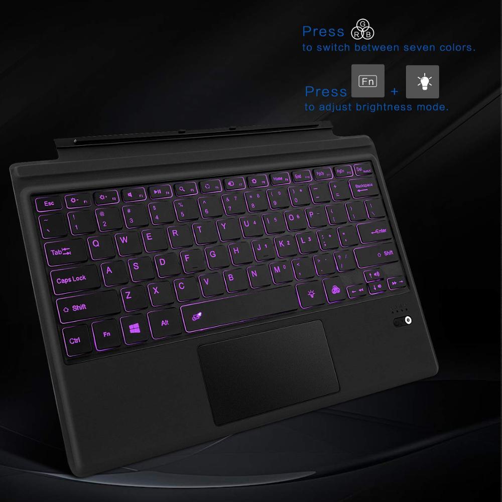 Great Backlit Wireless Bluetooth Keyboard For Microsoft Surface Pro 6 2018 / Pro 5 2017/ Pro 4 Bluetooth Wireless Keyboard (TLC4)(F47)