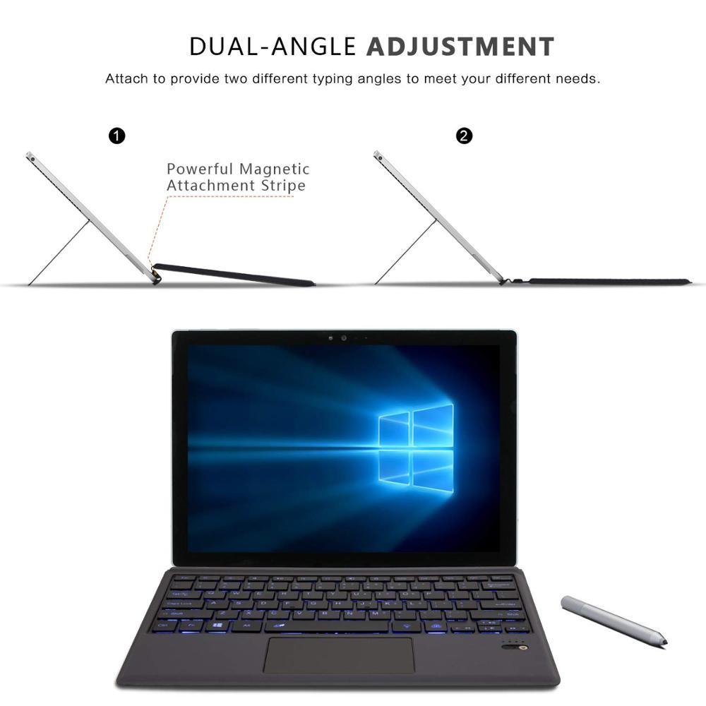 Great Backlit Wireless Bluetooth Keyboard For Microsoft Surface Pro 6 2018 / Pro 5 2017/ Pro 4 Bluetooth Wireless Keyboard (TLC4)(F47)