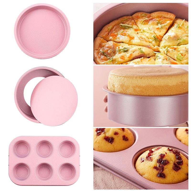 Bakeware Set - Bread Cake Toast Non-stick Tray Muffin Baking Carbon Steel Baking Pan Mold Set (D61)(AK2)