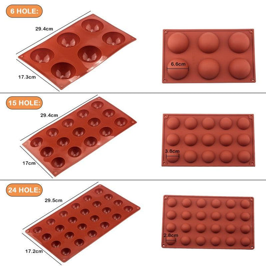 Ball Sphere Silicone Mold For Cake Pastry Baking Chocolate Candy Fondant Bakeware (AK2)