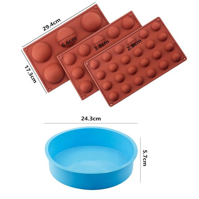 Ball Sphere Silicone Mold For Cake Pastry Baking Chocolate Candy Fondant Bakeware (AK2)