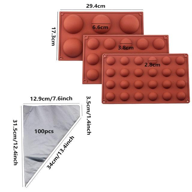 Ball Sphere Silicone Mold For Cake Pastry Baking Chocolate Candy Fondant Bakeware (AK2)