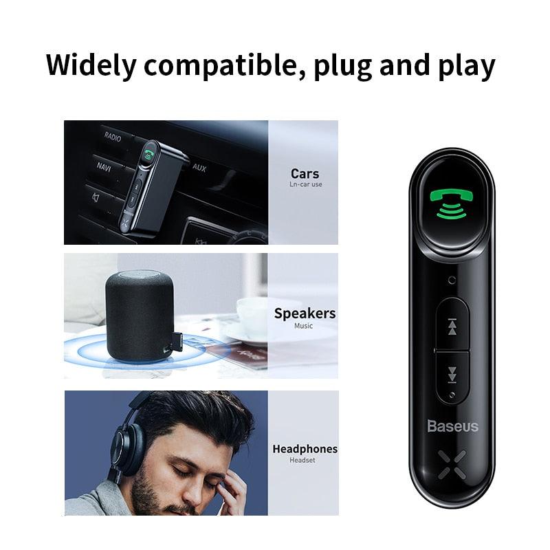 Great Car Aux Bluetooth 5.0 Adapter Wireless 3.5mm Audio Receiver - Auto Bluetooth Handsfree Car Kit Speaker Headphone (D89)(7WH1)