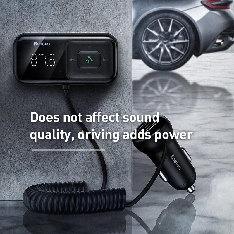 FM Modulator Transmitter Bluetooth 5.0 FM Radio 3.1A USB Car Charger - Handsfree Car Kit Wireless Aux Audio (7WH1)