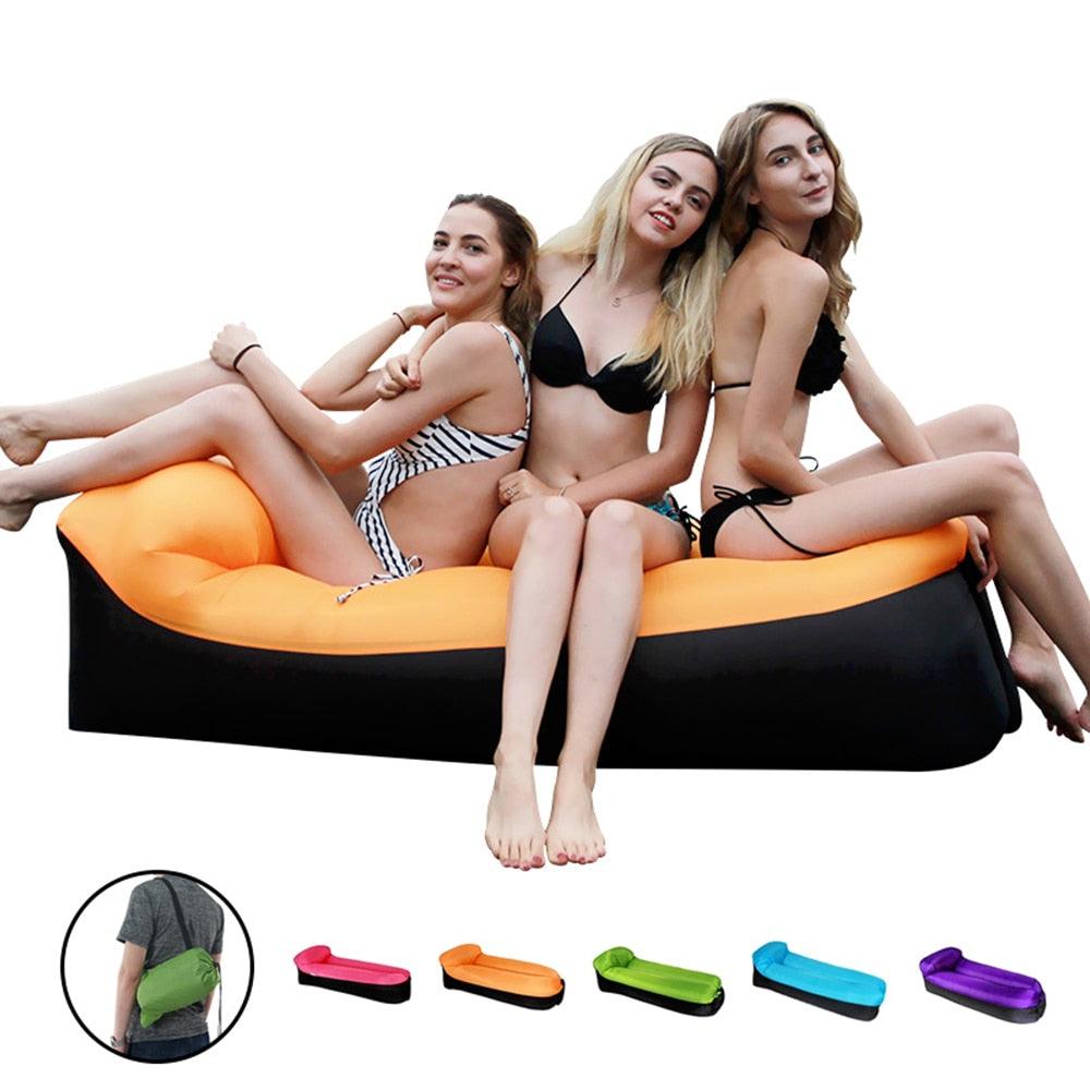 Beach Lounge Chair - Fast Folding Camping Sleeping Bag - Waterproof Inflatable Sofa (2LT1)(F105)