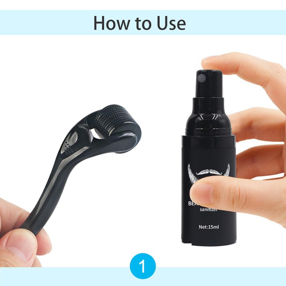 Beard Growth Kit Barber Hair Growth Enhancer Set - Growth Oil Serum Nourishing Leave-in Conditioner Set (D45)(BD7)(BD5)(BD3)(1U45)