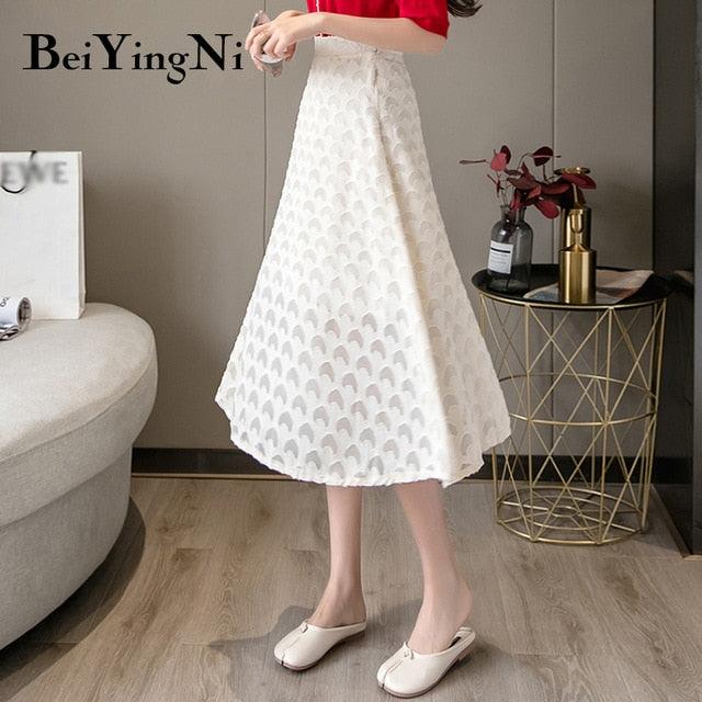 Beautiful Summer Skirt - Slim High Waist Swing A-line Midi Skirts - Leisure Vintage Clothes (TB7)(TP6)