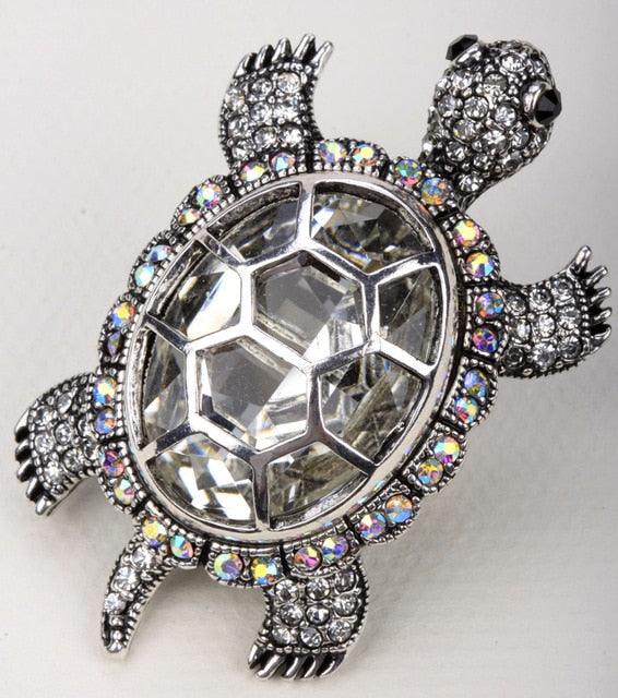 Cute Big Turtle Stretch Ring - Crystal Silk Scarf Jewelry Gift (1U81)(7JW)