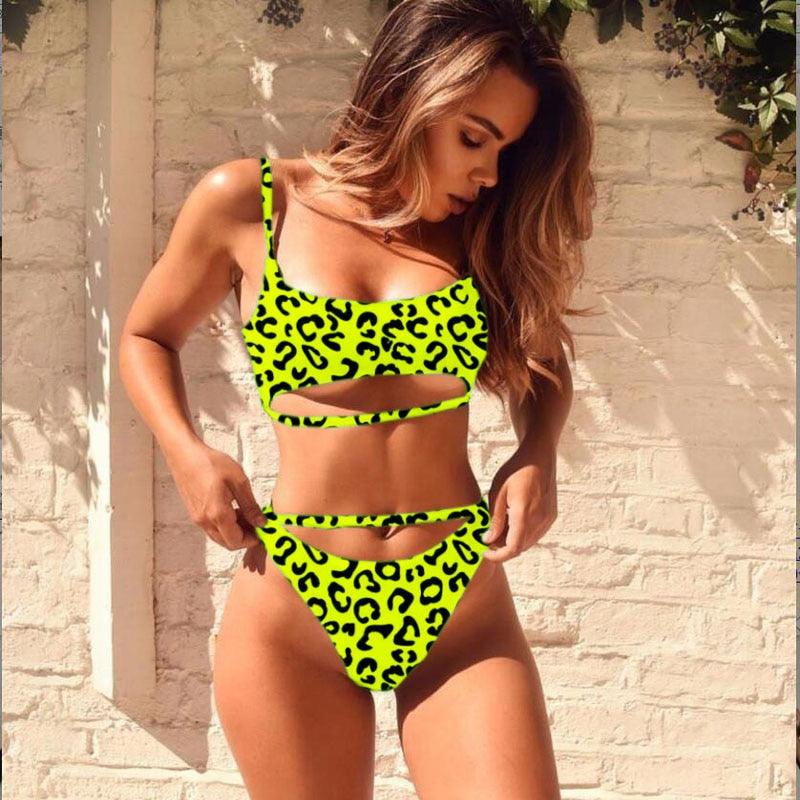 Cute Sexy Push Up Women Swimwear - Solid Bikini Low Waist - Hollow Out Swimsuit - Female Bandage Bathing Suit - Beachwear (TB8D)(F26)