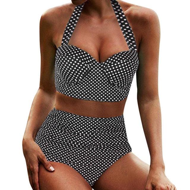 Nice Women Swimwear - Bikini Set - Dot Print Swimsuit - Summer Swimming Female Beachwear (4U26)