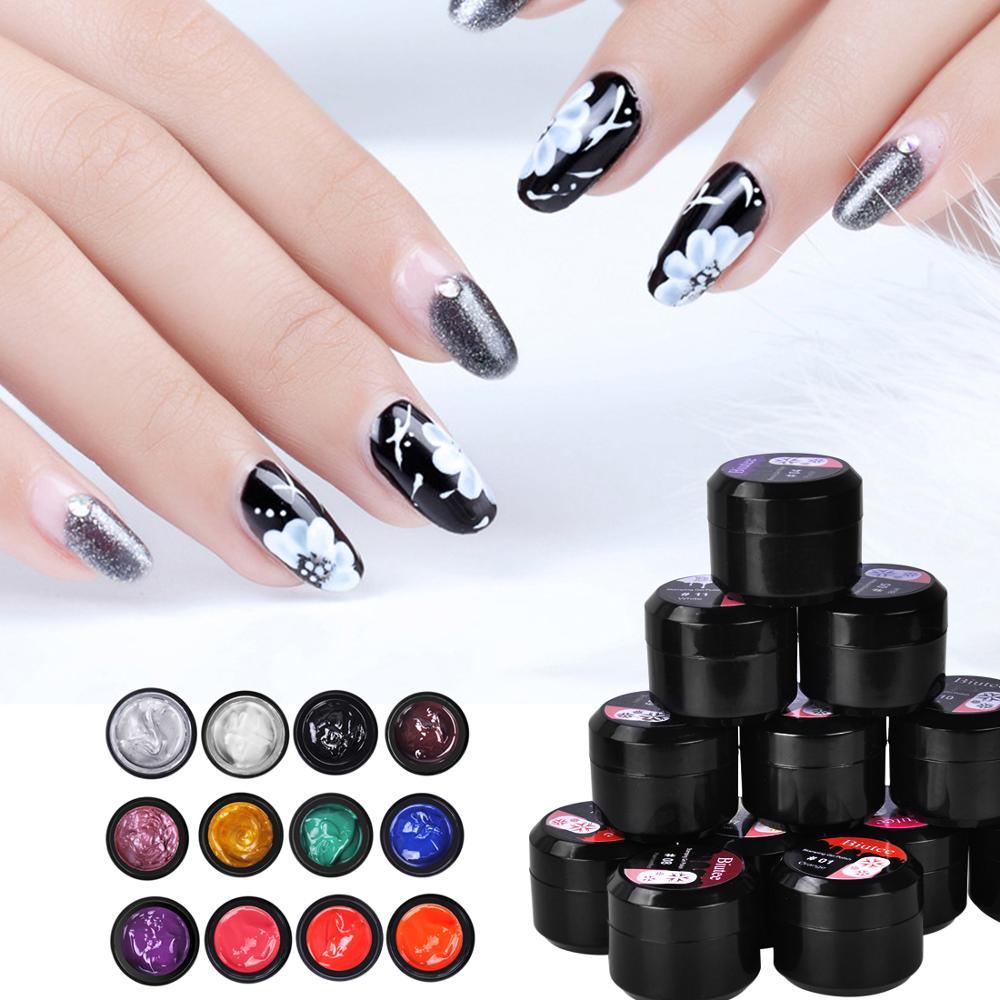 12 Colors Set 8ml Nail Stamping Gel Polish UV Light Cure Manicure Plate Print (N2)(1U85)