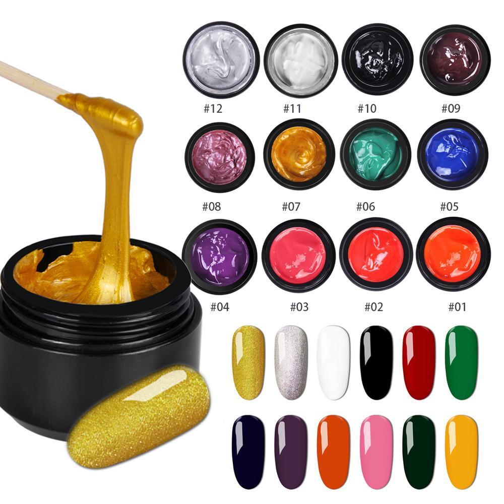 12 Colors Set 8ml Nail Stamping Gel Polish UV Light Cure Manicure Plate Print (N2)(1U85)