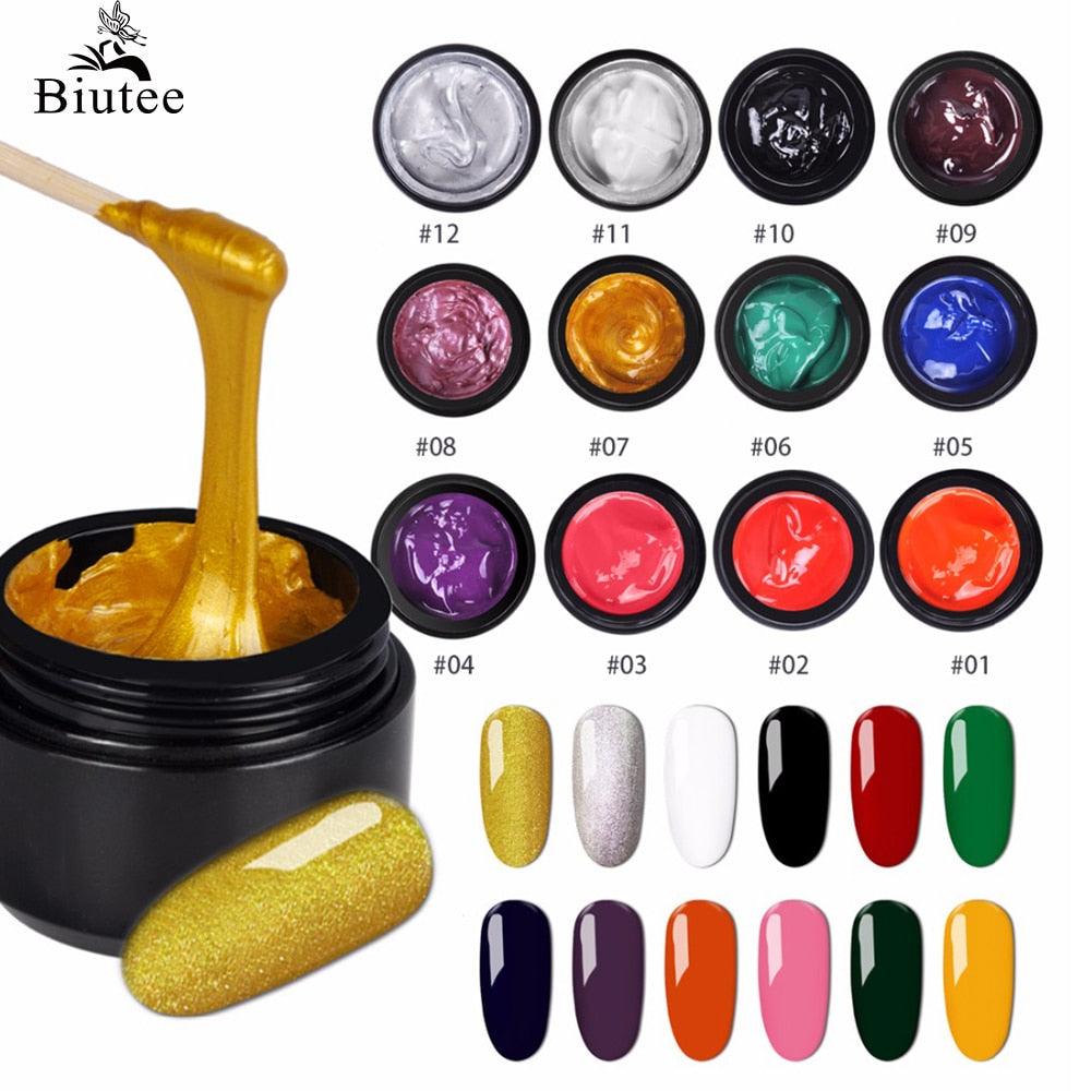 Nail Stamping Gel Polish Stamping Gel Polish Nail Gel Kit 12Color 8ml UV Light Cure Manicure Plate Printing Nail Art (N2)(1U85)