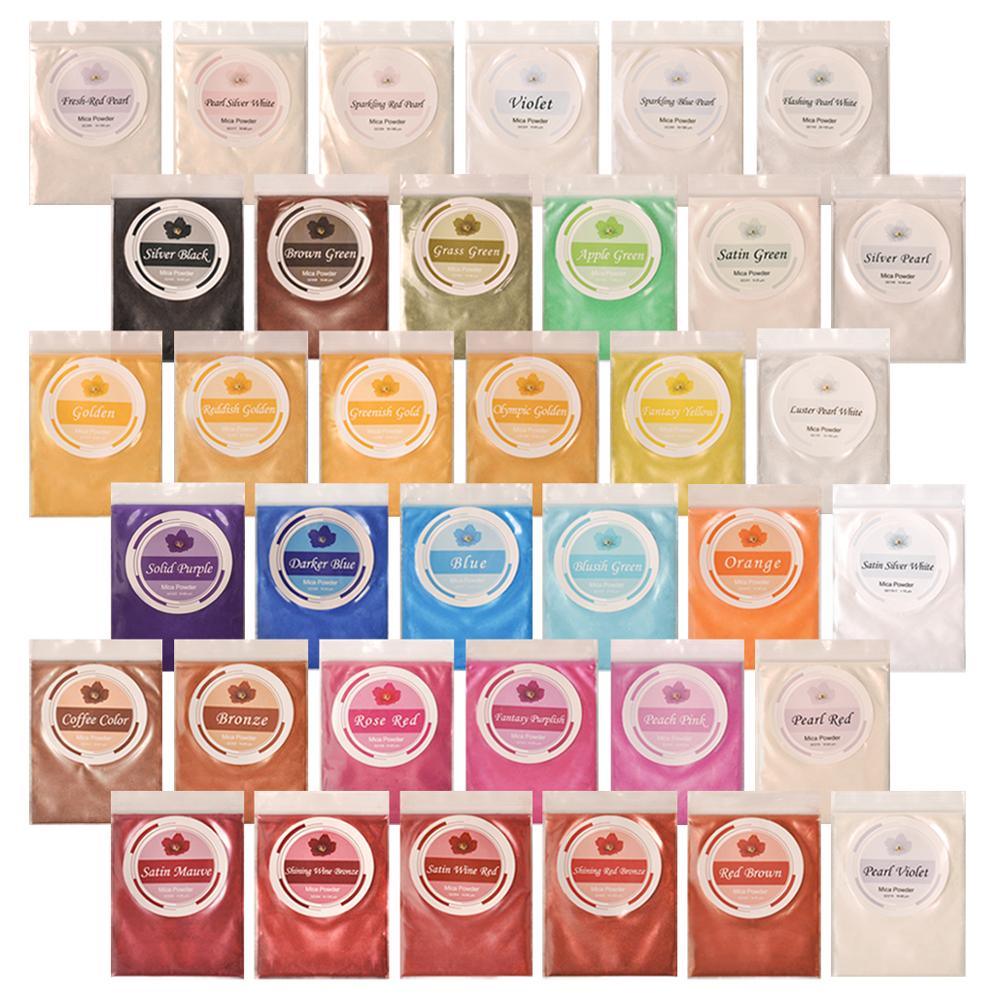 36 Color Mica Powder Pigment Resin Cosmetic Mica Powder Set - Kit Pigment for Resin For Lip Gloss (N4)(1U85)(F85)
