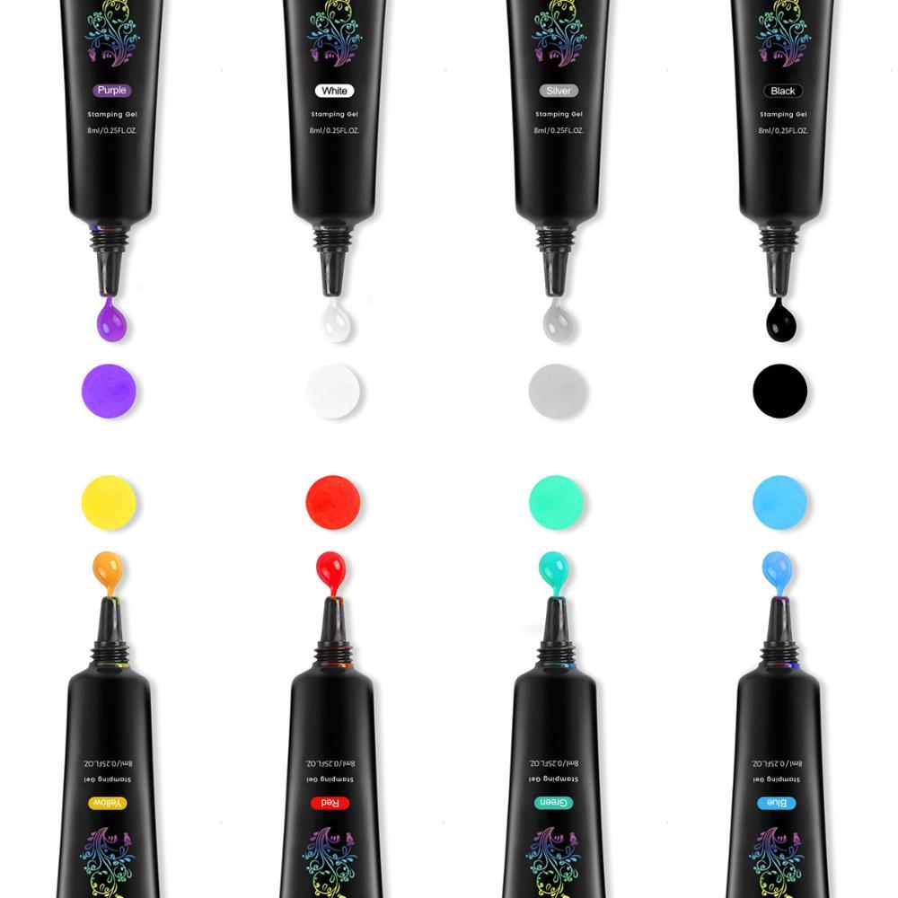 Nail Stamping Gel Polish Set Varnish Nail UV Gel For Print Oil Soak Off For Nail Art Stamping Plate Gel Nail Polish Gel (N1)(1U85)