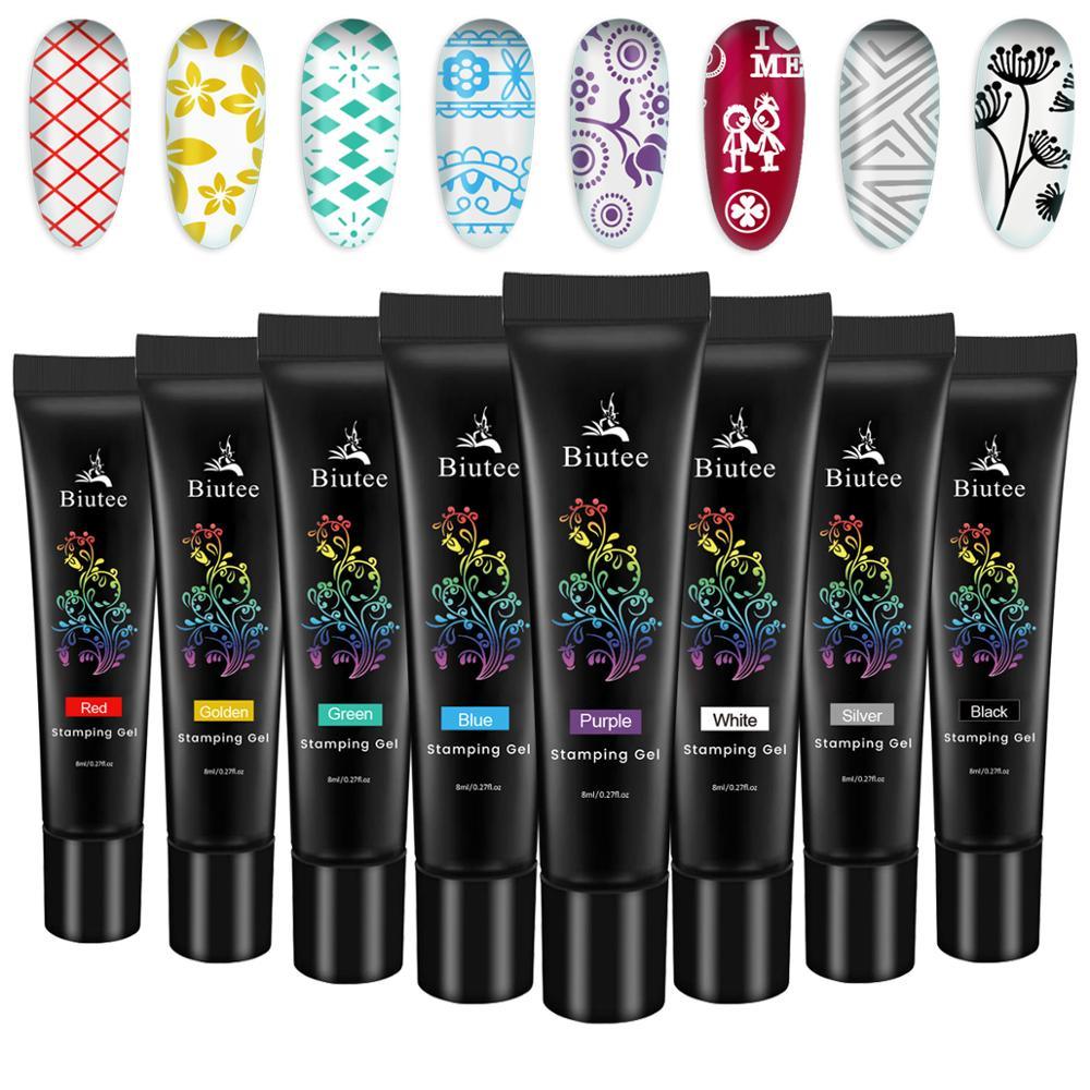 Nail Stamping Gel Polish Set Varnish Nail UV Gel For Print Oil Soak Off For Nail Art Stamping Plate Gel Nail Polish Gel (N1)(1U85)