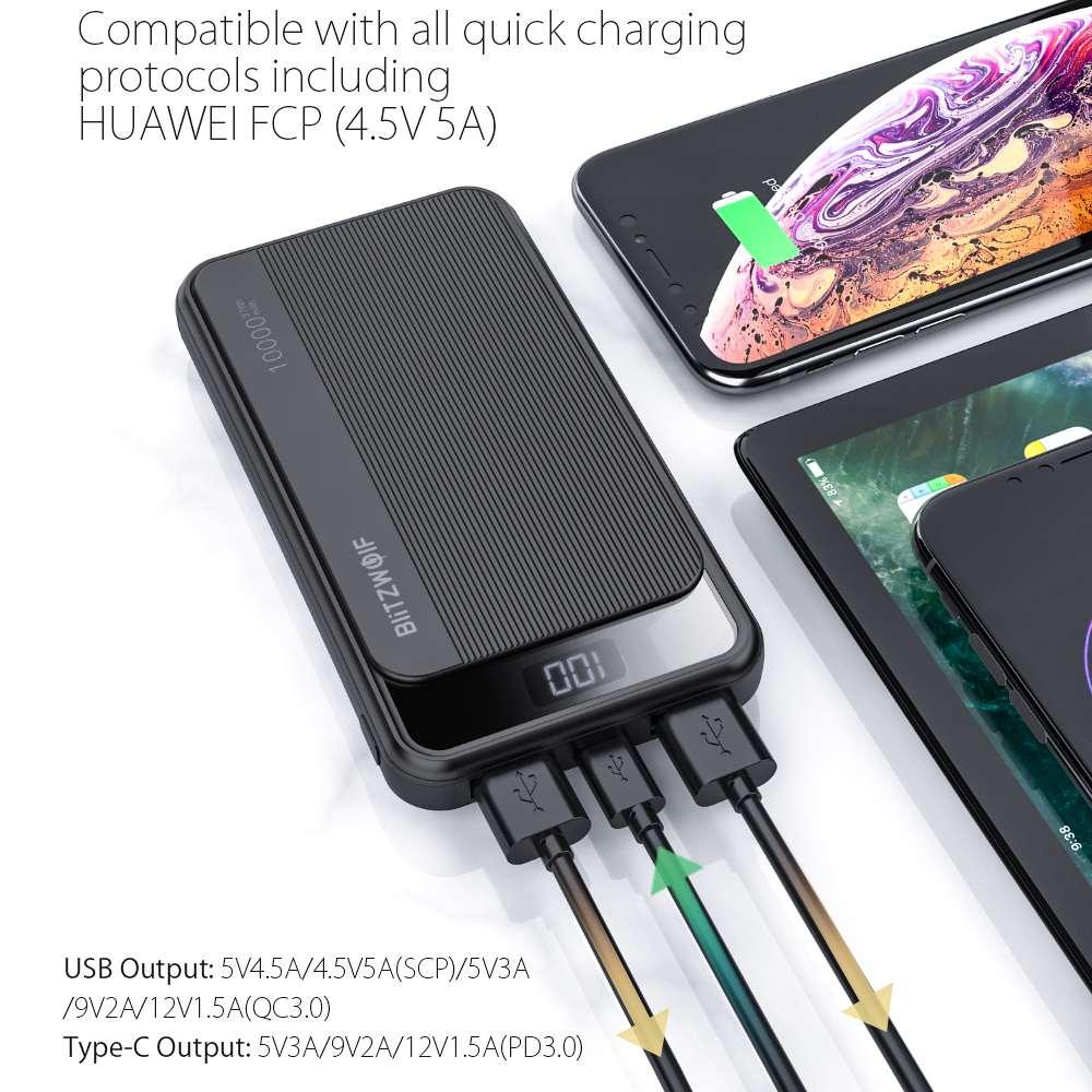 10000mAh 22.5W Digital Display QC3.0 PD3.0 SCP Dual Output Input Smart Power Bank (1U104)(1LT1)(F104)