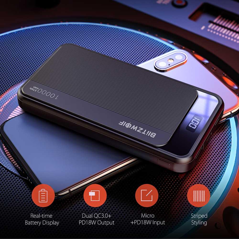10000mAh 22.5W Digital Display QC3.0 PD3.0 SCP Dual Output Input Smart Power Bank (1U104)(1LT1)(F104)