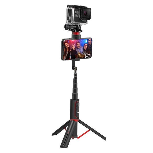 BW-BS10 Sport All In One Wireless Bluetooth Selfie Stick Foldable Monopod Tripod Selfie Sticks for Camera Phones (RS)(1U50)
