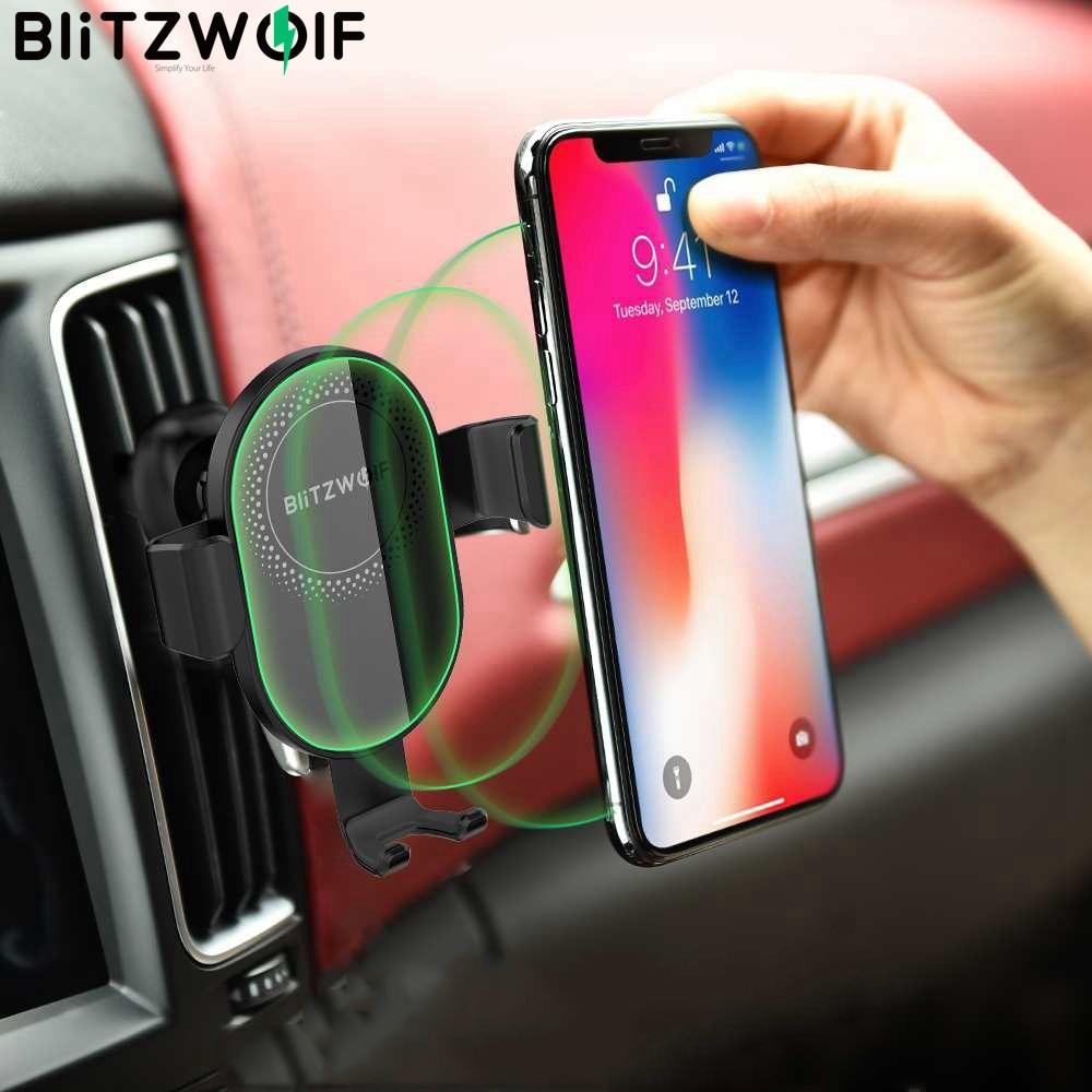 BW CW1 10W 7.5W 5W 360°Rotation Qi Wireless Car Charger- Phone Holder (1U104)(1LT1)