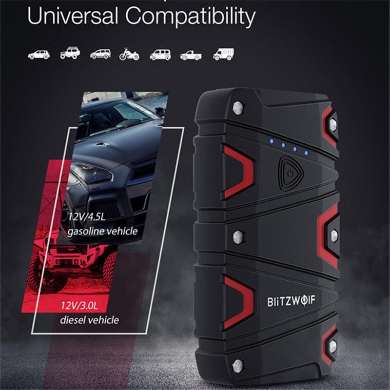 Great BW-JS1 Portable Car Jump Starter - 12000mAh 800A Emergency Battery Booster Power Bank - Waterproof (1U104)(1U89)(1LT1)(1LT1)(F104)