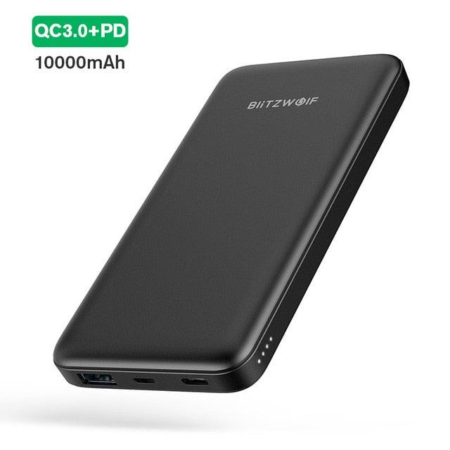 18W 10000mAh USB PD QC 3.0 Power Bank - Type C Fast Charging Dual for iPhone, Xiaomi , Huawei (1U104)(1LT1)1