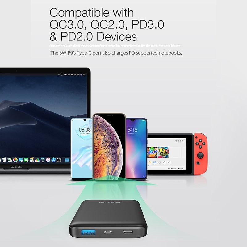 18W 10000mAh USB PD QC 3.0 Power Bank - Type C Fast Charging Dual for iPhone, Xiaomi , Huawei (1U104)(1LT1)1