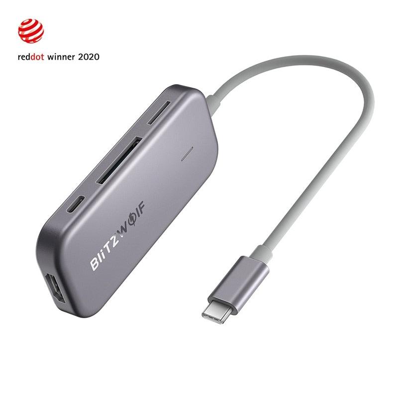 7 in 1 USB C Data Hub 3-Port USB 3.0 TF Card Reader PD Charging 4K HDMI Display for MacBooks for iPad Laptop (CA2)(1U52)