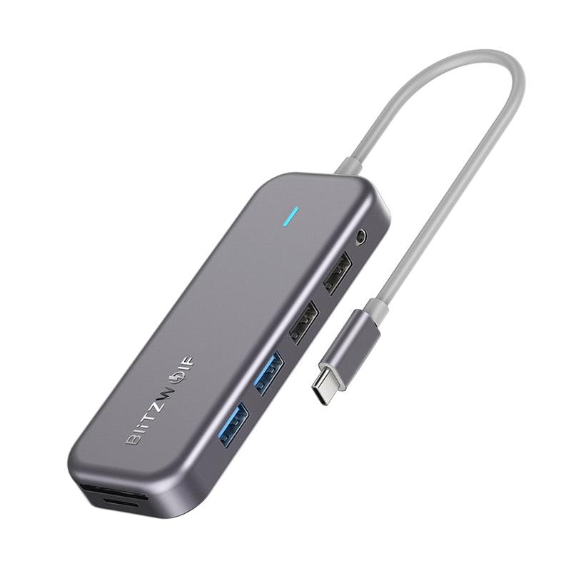 BW-TH8 11 in 1 USB C Data Hub Type C 100W PD USB3.0 SD TF Card Reader 3.5mm Audio 4K HDMI VGA 1000M RJ45 for Laptop (D52)(CA2)(1U52)