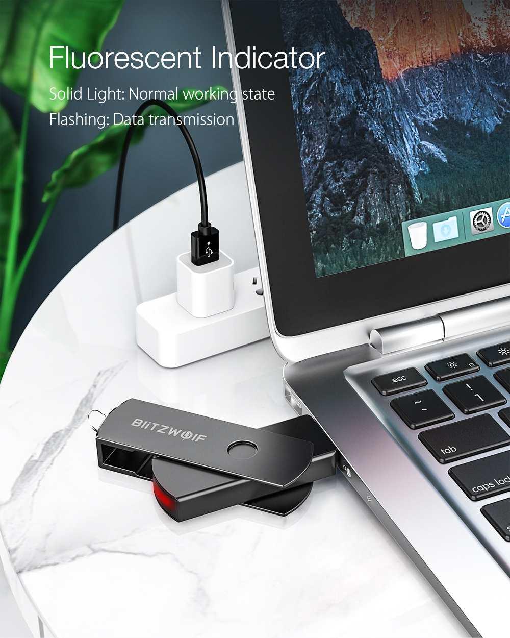 BW-UP2 USB3.2 Gen 2 Flash Drive 64/128/256GB 360° Flash Drive Rotating Memory Disk - 64GB Storage USB Flash Drives (D52)(CA3)(1U52)