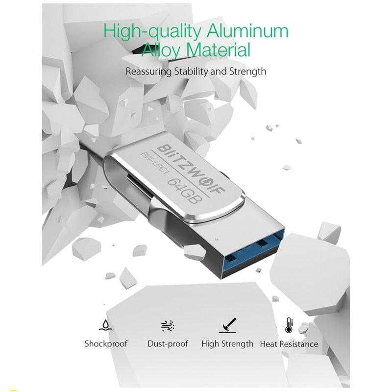 BW-UPC1 2-in-1 Type-C USB 3.0 - Aluminium Alloy 16GB 32GB 64GB OTG USB Flash Drive External Storage (D52)(CA3)(1U52)