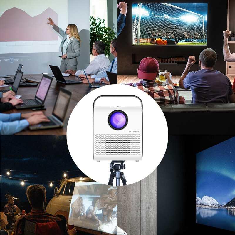Portable LCD Projector 3800 Lumens 1280*720P HD Multimedia bluetooth Projector with 2 Speaker Theater Projector (ST1)(F53)